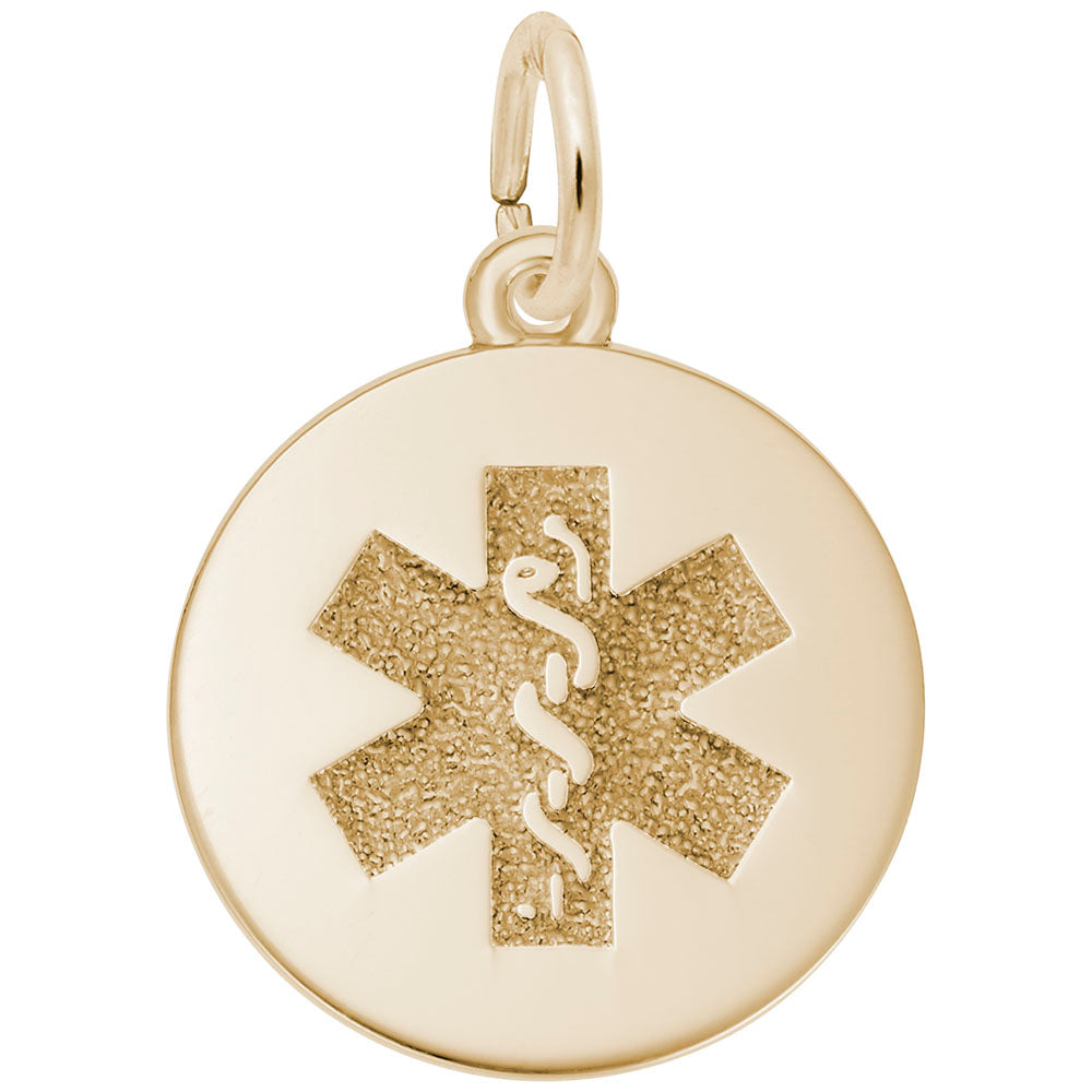 Medical Symbol Charm - Silver Disc Pendant for Health Awareness 5098