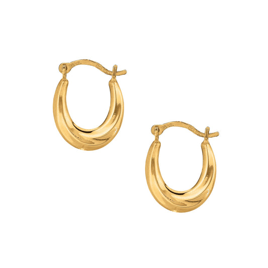 Royal Chain 10K Gold Mini Oval Hoop Earring 509ER