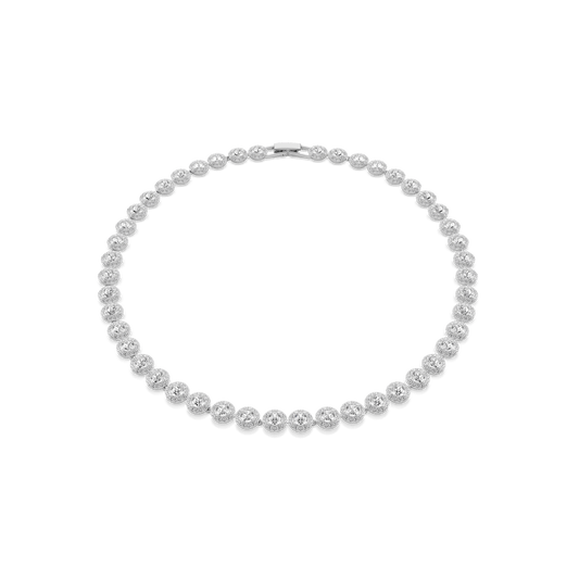 Una Angelic necklace, Round cut, Medium, White, Rhodium plated