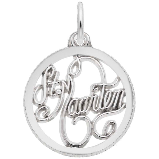 St. Maarten Disc Charm - Travel Souvenir Jewelry for Island Lovers 5120