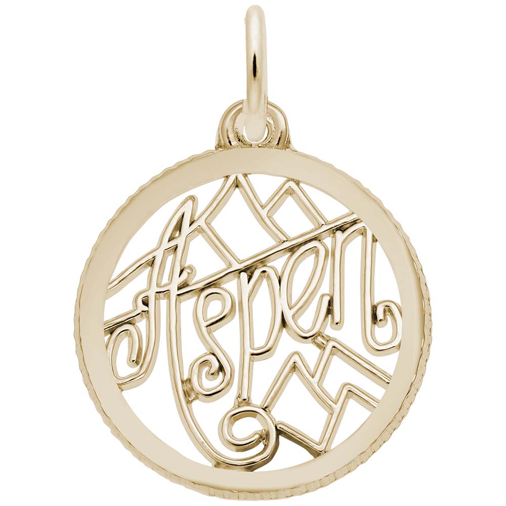 Aspen Disc Charm - Travel Souvenir Jewelry for Colorado Lovers 5144