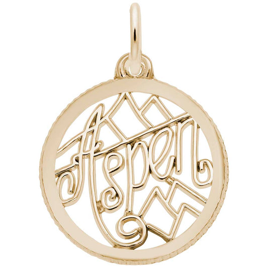 Aspen Disc Charm - Travel Souvenir Jewelry for Colorado Lovers 5144