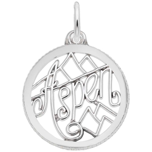 Aspen Disc Charm - Travel Souvenir Jewelry for Colorado Lovers 5144