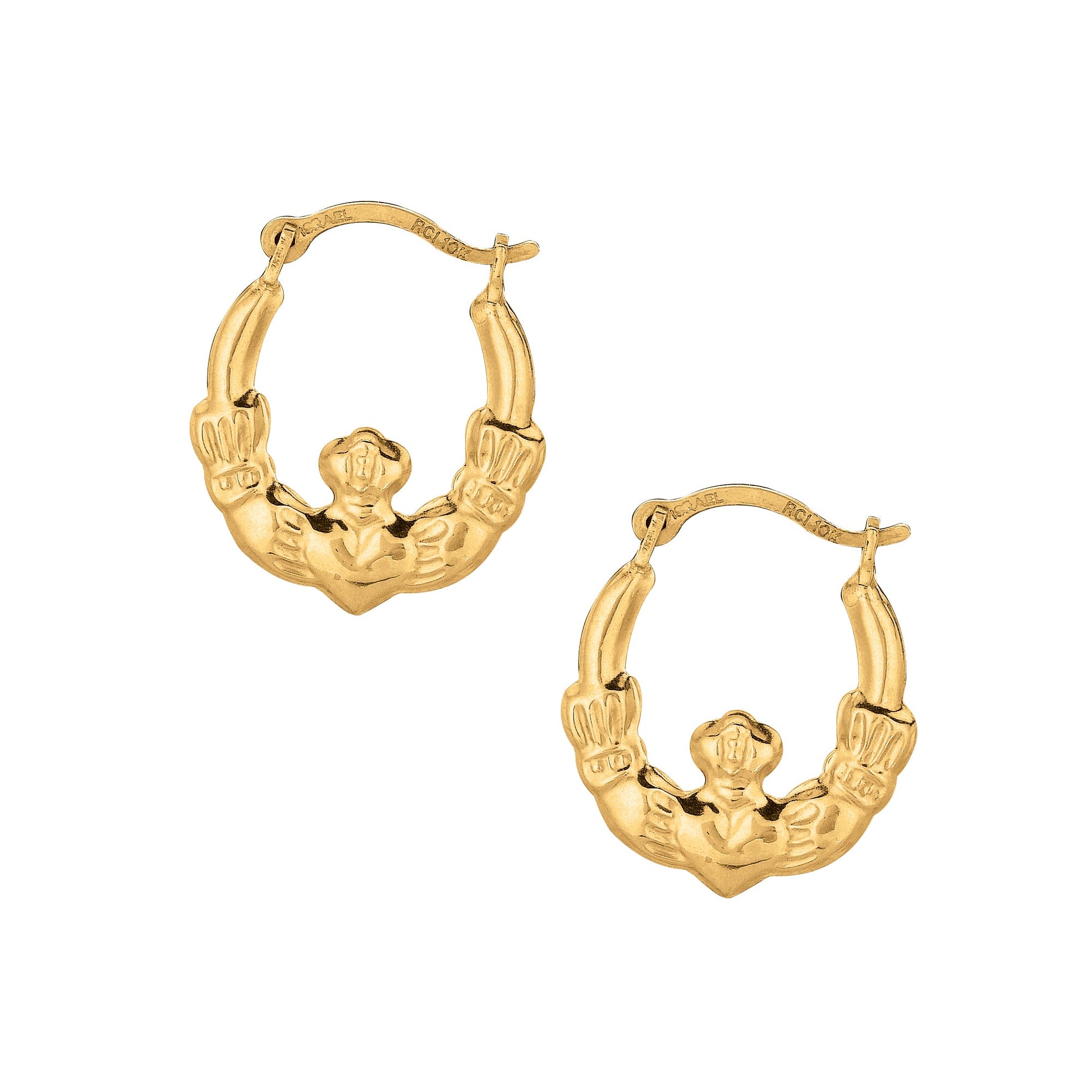 Royal Chain 10K Gold Claddagh Hoop Earring 514ER