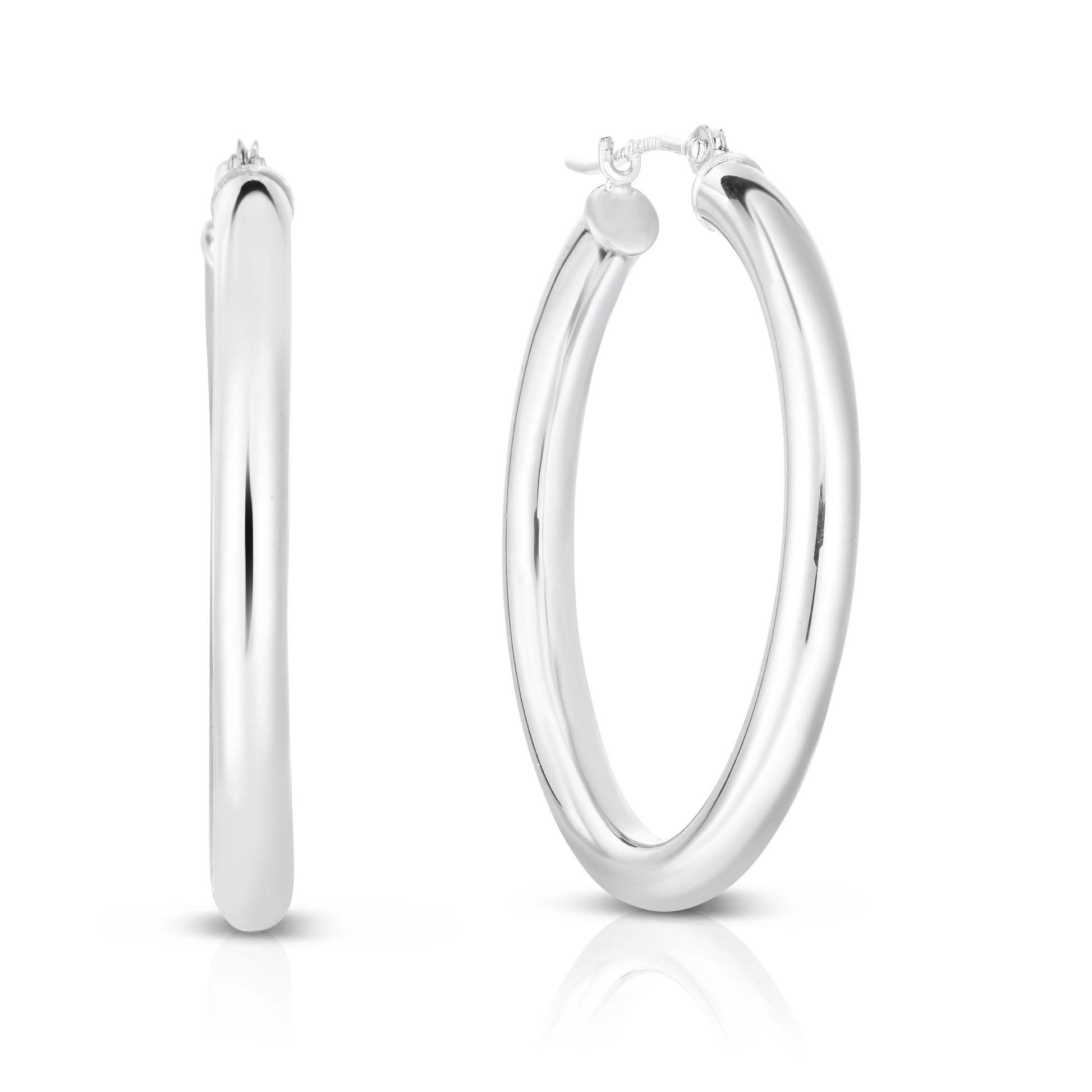 Royal Chain 10K Gold 3x30mm Hoop Earring 514T
