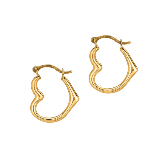 Royal Chain 10K Gold Heart Hoop Earring 515ER