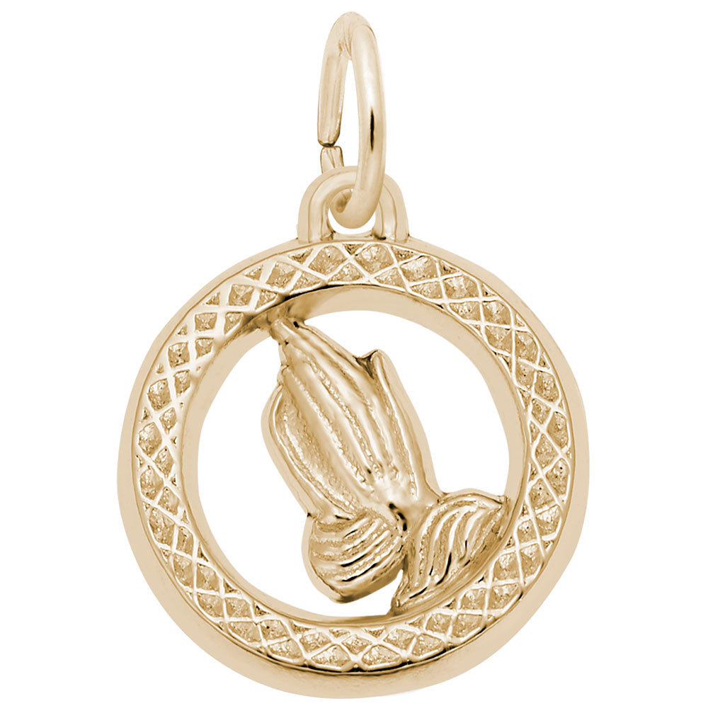 Small Open Disc Charm with Praying Hands for Special Occasions 5162