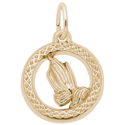 Small Open Disc Charm with Praying Hands for Special Occasions 5162