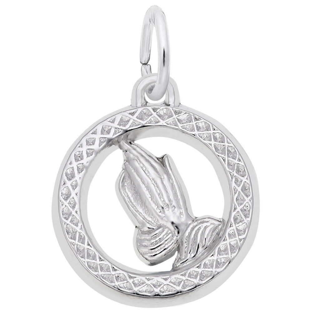 Small Open Disc Charm with Praying Hands for Special Occasions 5162
