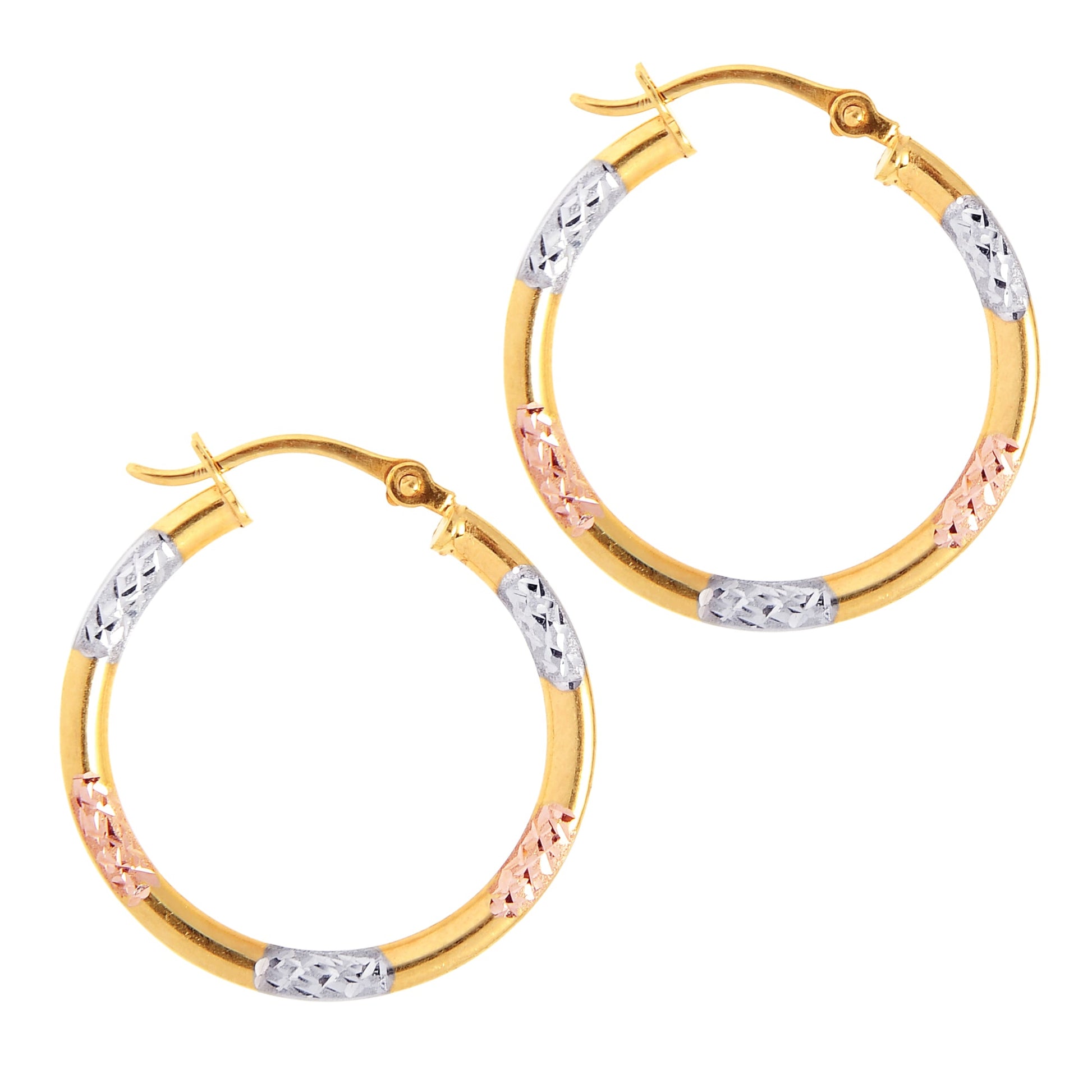 Royal Chain 10K Gold Diamond Cut Hoop Earring 517ER