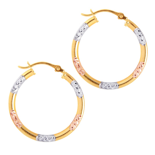 Royal Chain 10K Gold Diamond Cut Hoop Earring 517ER