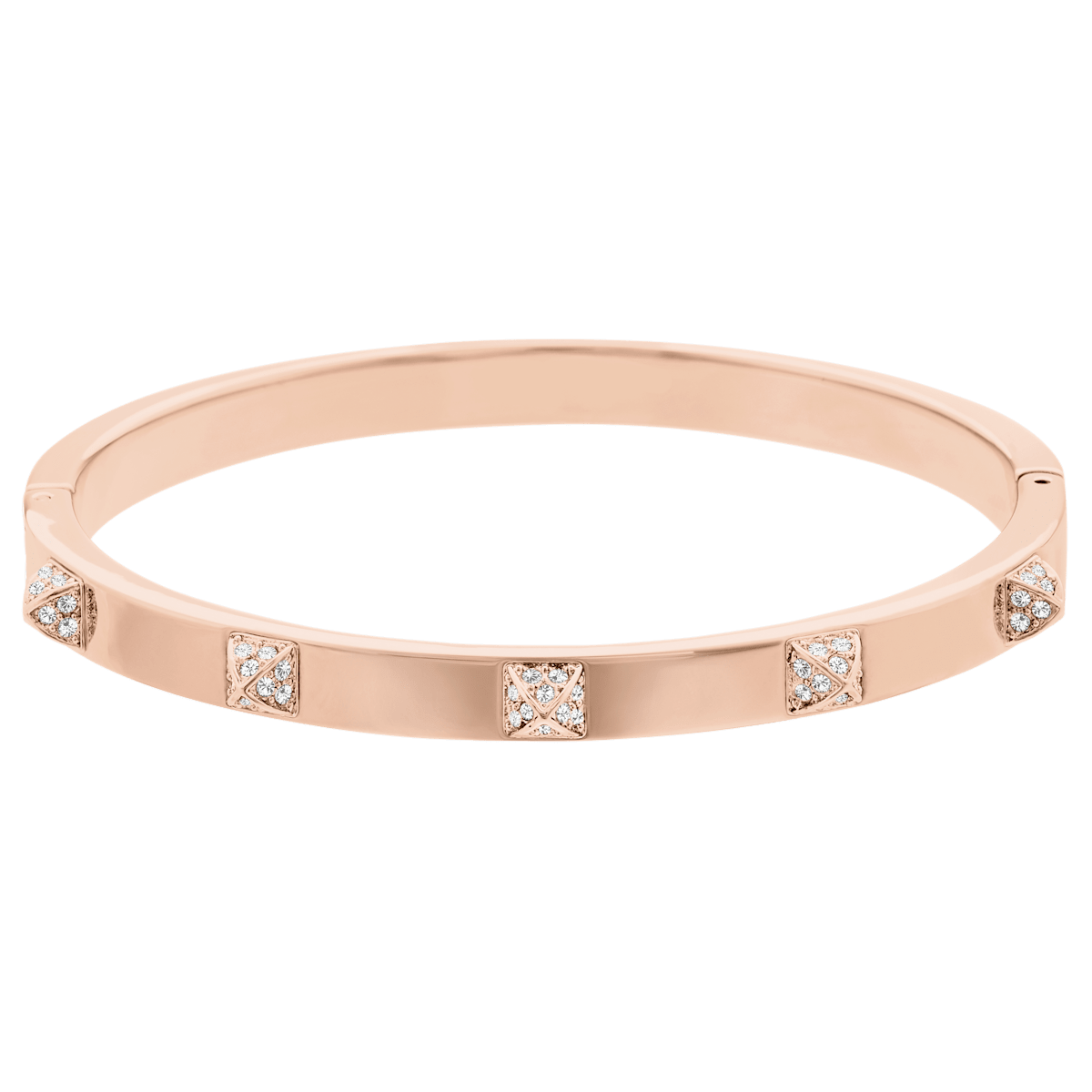 Tactic bangle, White, Rose gold-tone finish