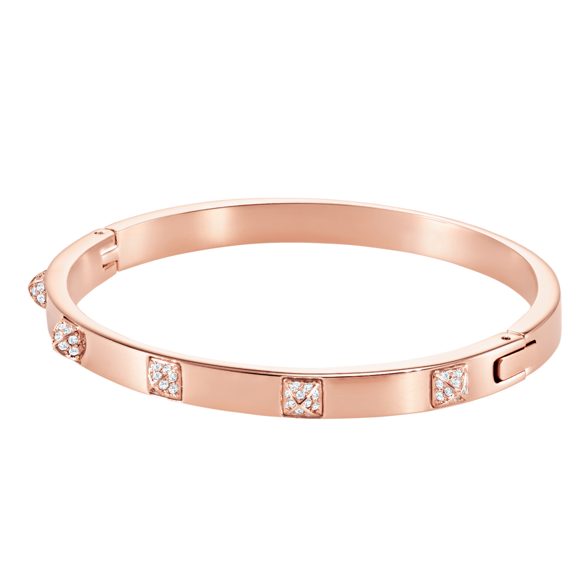 Tactic bangle, White, Rose gold-tone finish