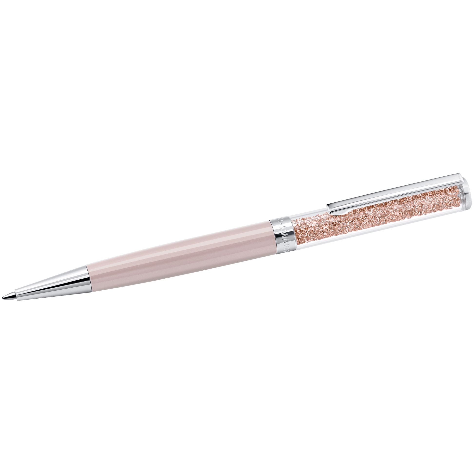 Crystalline ballpoint pen, Pink, Pink lacquered, Chrome plated