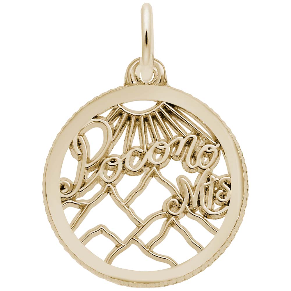 Pocono Mountains Disc Charm - Travel Souvenir Jewelry Gift 5242
