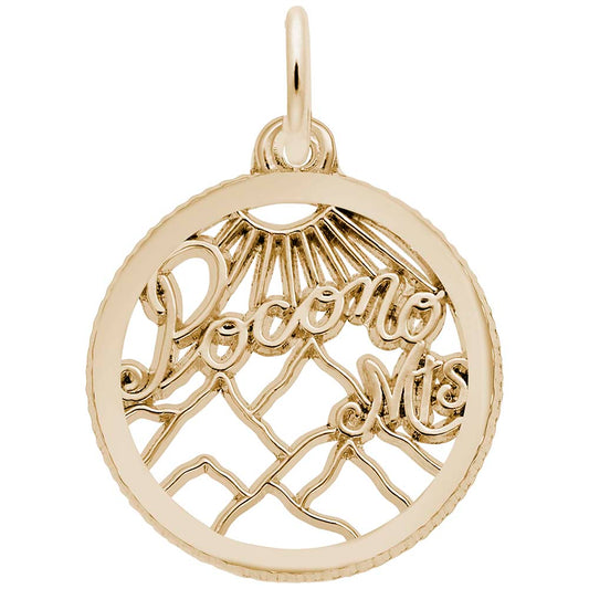 Pocono Mountains Disc Charm - Travel Souvenir Jewelry Gift 5242