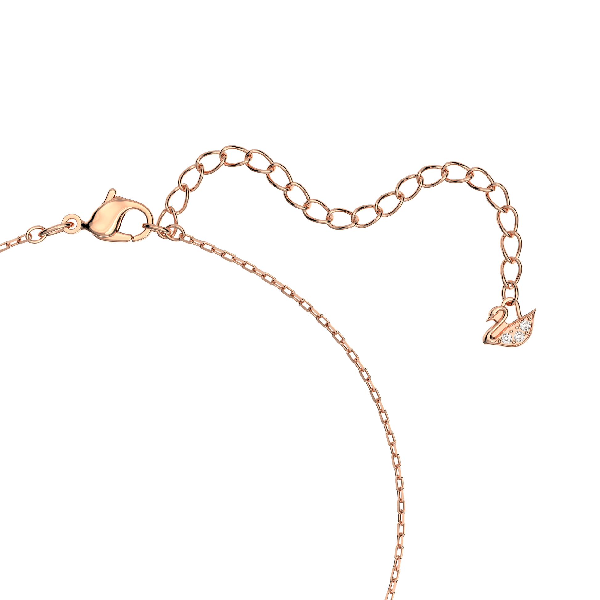 Una necklace, Round cut, White, 18K rose gold finish