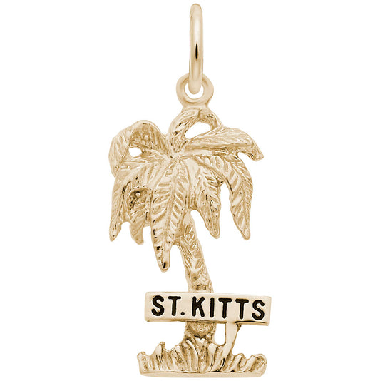 St. Kitts Palm Tree Charm - Tropical Island Travel Jewelry 5327