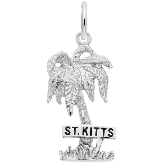St. Kitts Palm Tree Charm - Tropical Island Travel Jewelry 5327