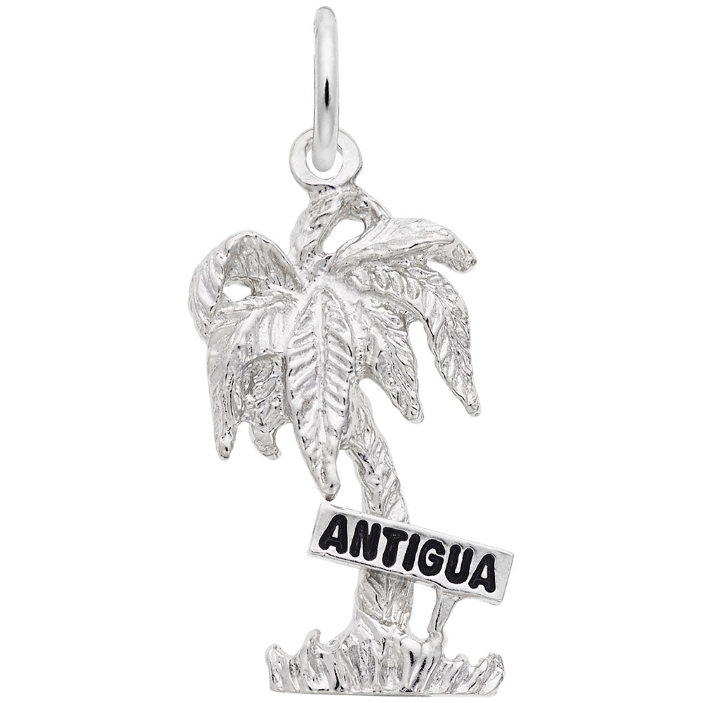 Antigua Palm Tree Charm - Tropical Island Jewelry for Travelers 5329