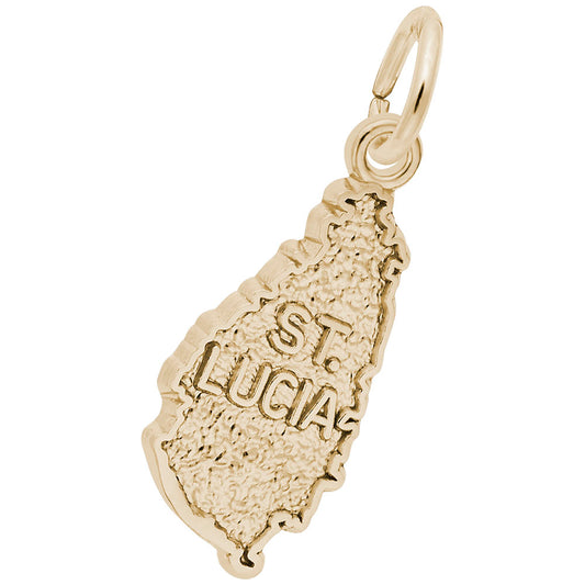 St. Lucia Map Charm - Travel Souvenir Jewelry for Island Lovers 5343