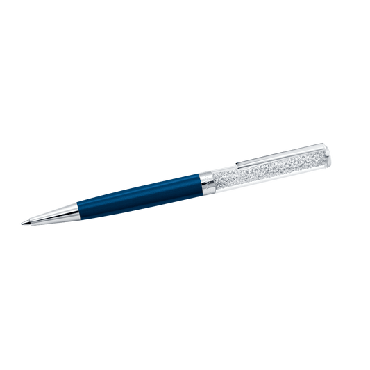 Crystalline ballpoint pen, Blue, Blue lacquered, Chrome plated