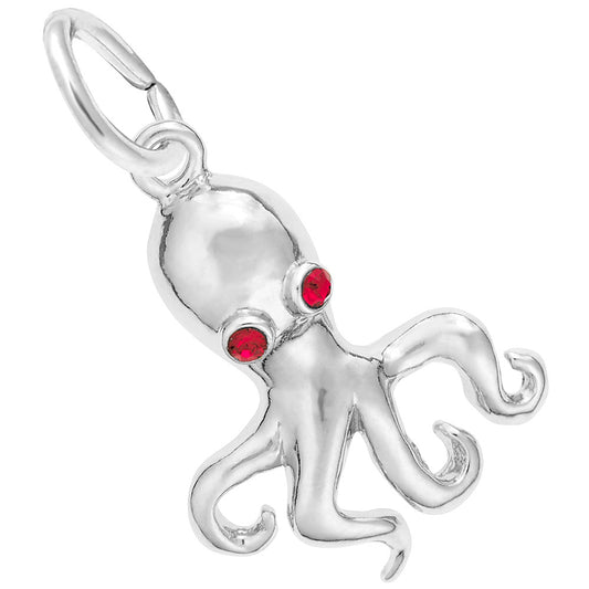 Octopus Charm with Stones - Nautical Sea Life Jewelry Accessory 5364