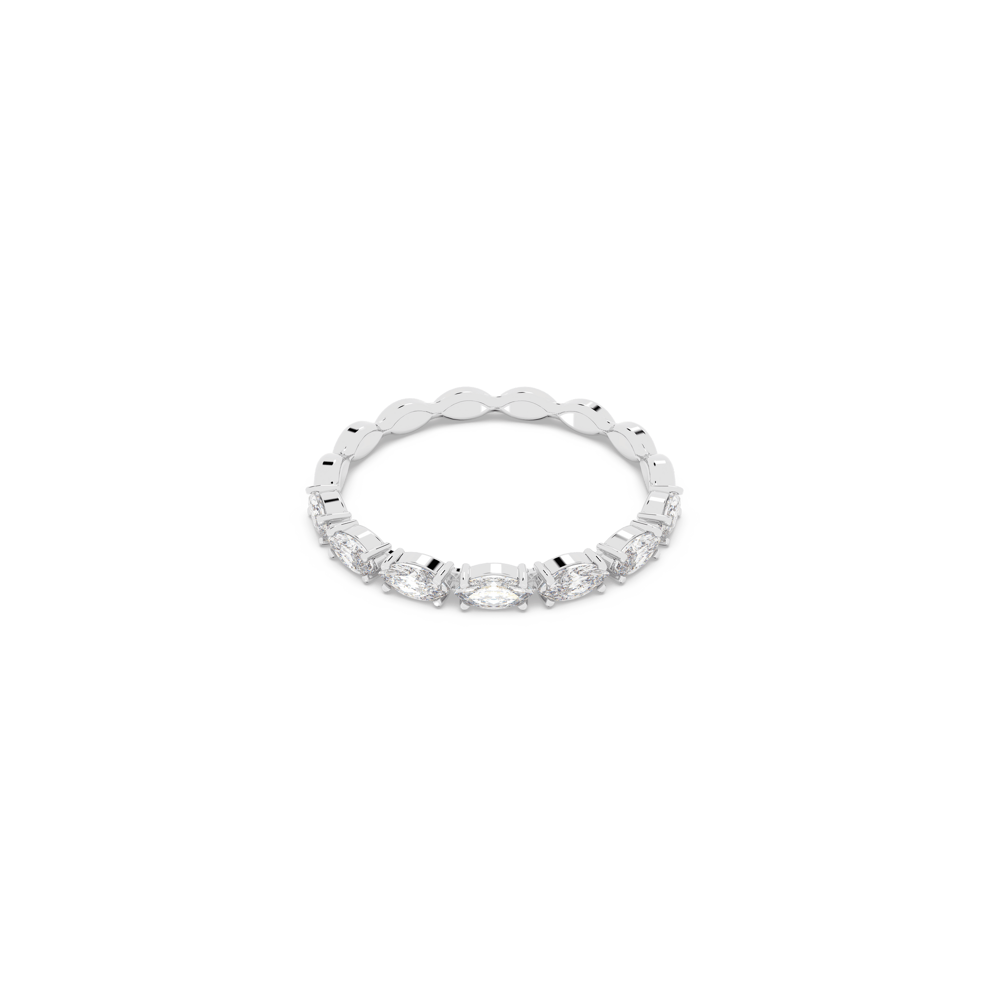 Matrix Vittore ring, Marquise cut, White, Rhodium plated
