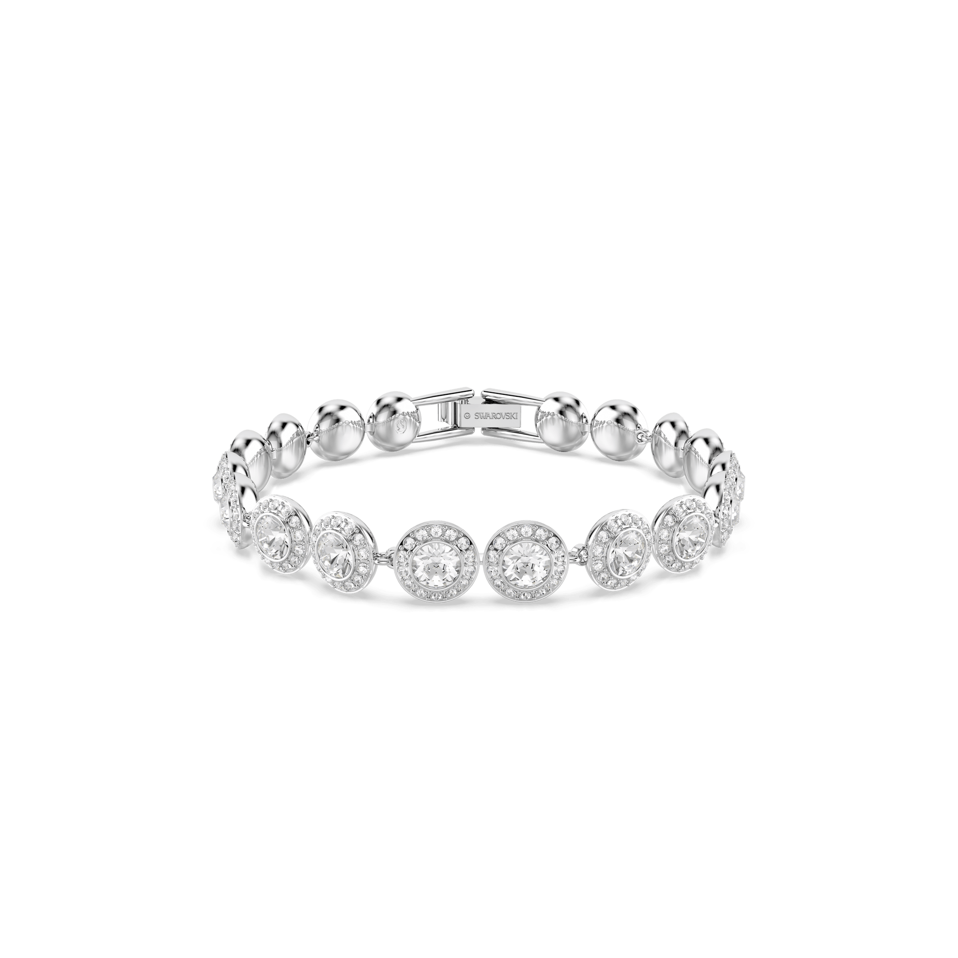 Una Angelic set, Set (3), Round cut, White, Rhodium plated