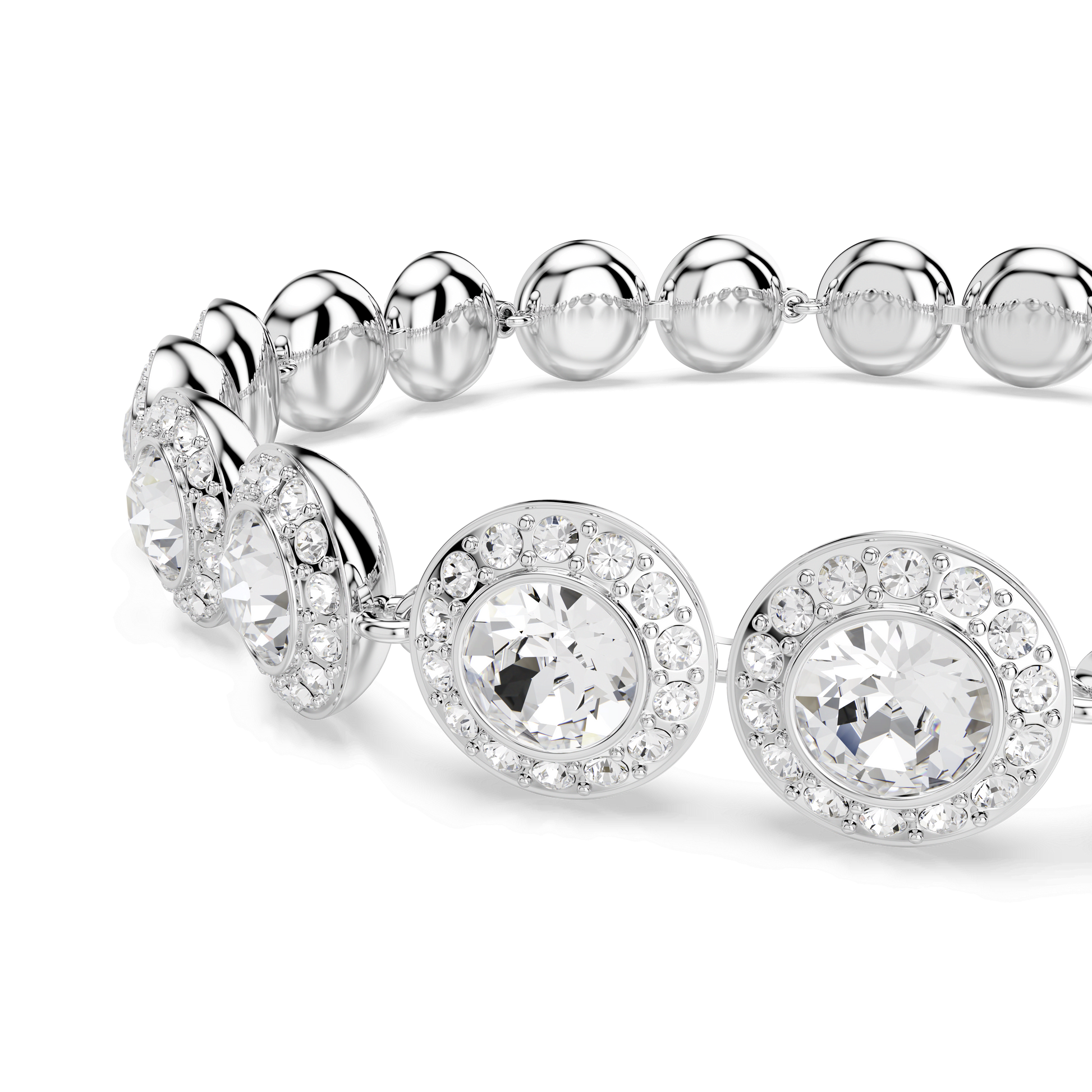 Una Angelic set, Set (3), Round cut, White, Rhodium plated