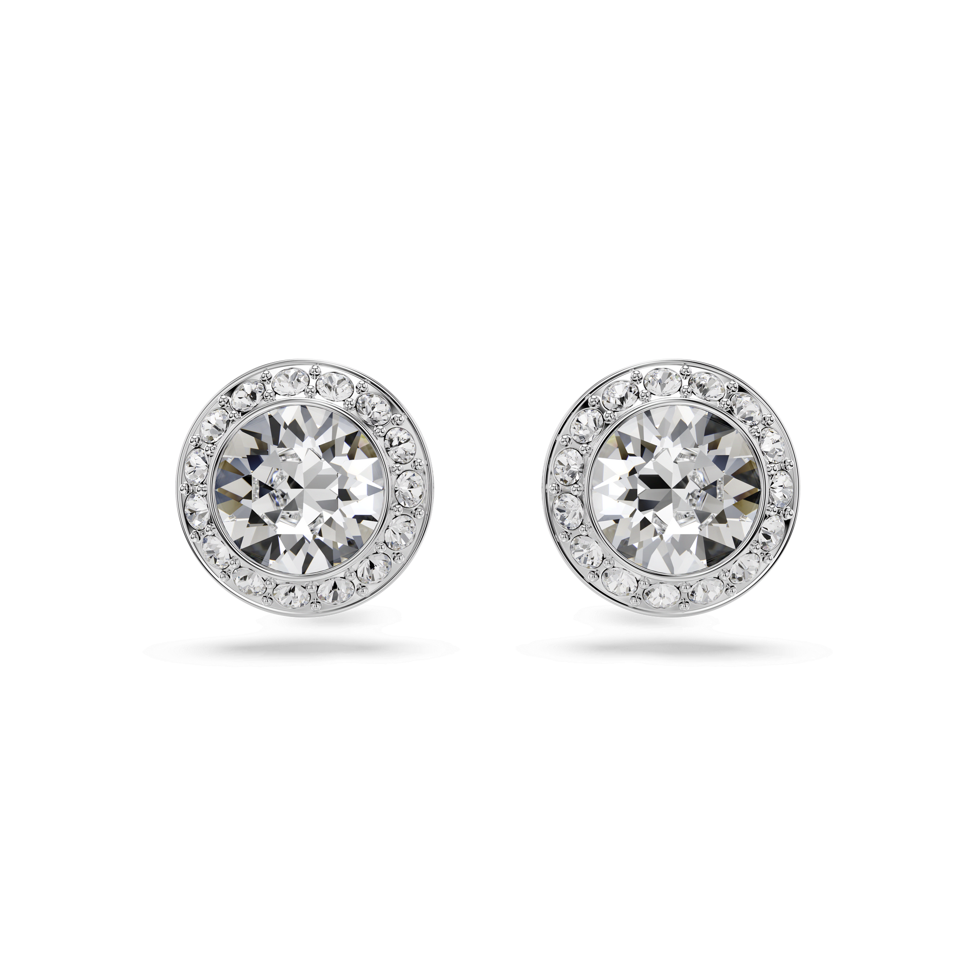 Una Angelic set, Set (3), Round cut, White, Rhodium plated