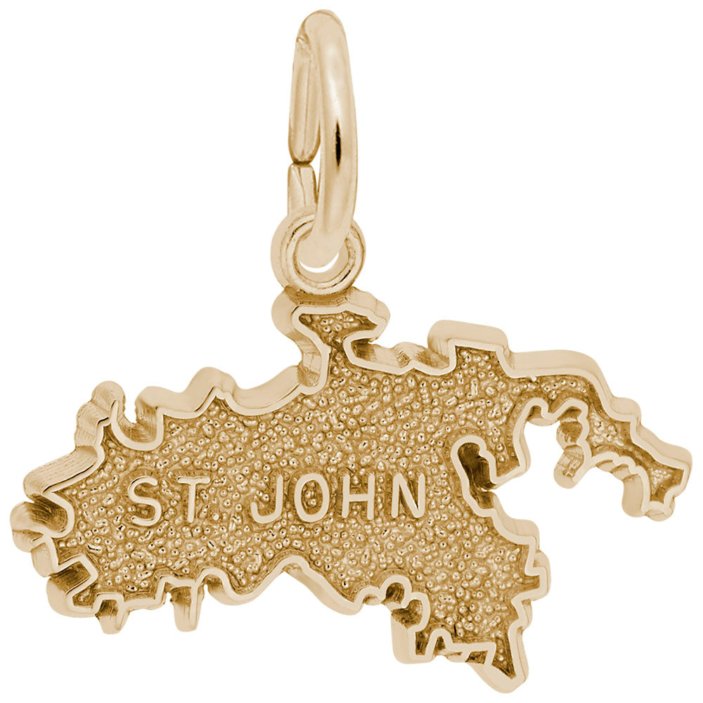 St. John Map Charm - Unique Travel Souvenir for Island Lovers 5376