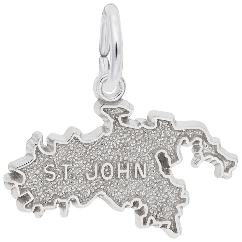 St. John Map Charm - Unique Travel Souvenir for Island Lovers 5376