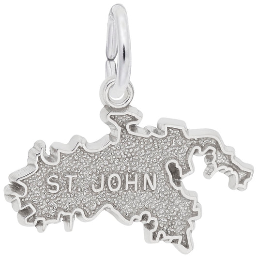St. John Map Charm - Unique Travel Souvenir for Island Lovers 5376