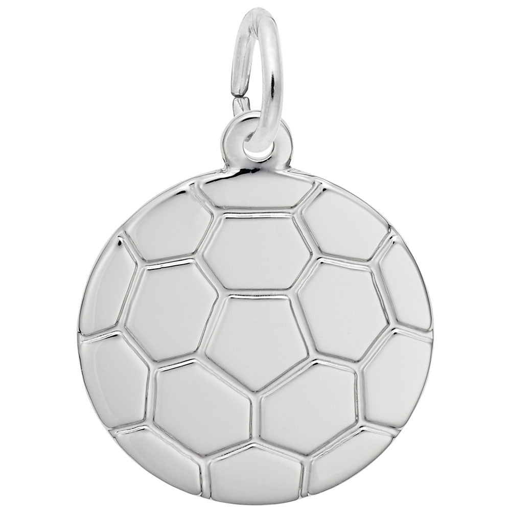 Flat Soccer Ball Charm - Perfect for Sports Jewelry Lovers 5385