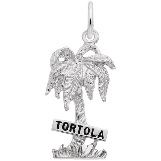 Tortola Palm Tree Charm - Tropical Island Jewelry for Travelers 5393