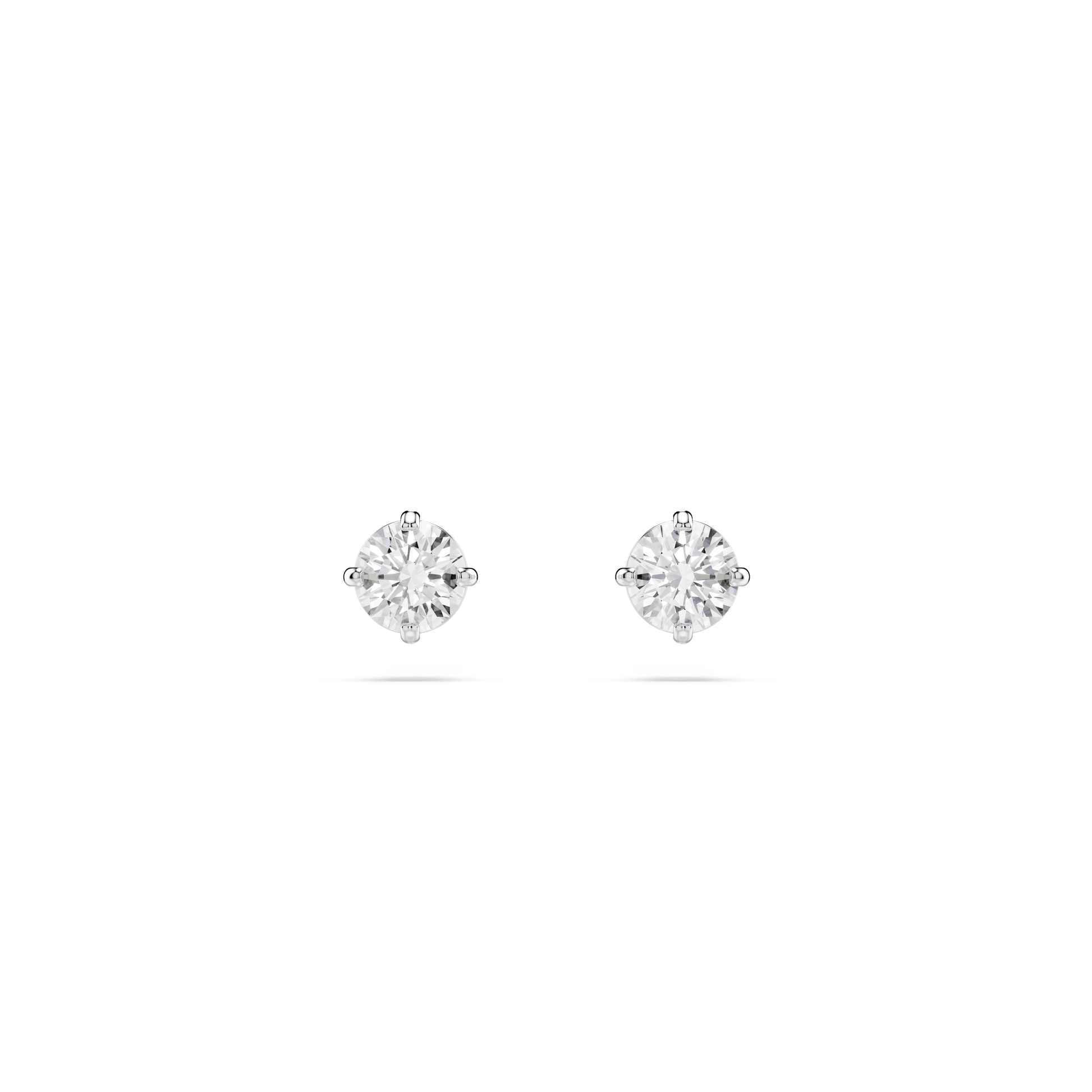Stilla Attract stud earrings, Round cut, White, Rhodium plated