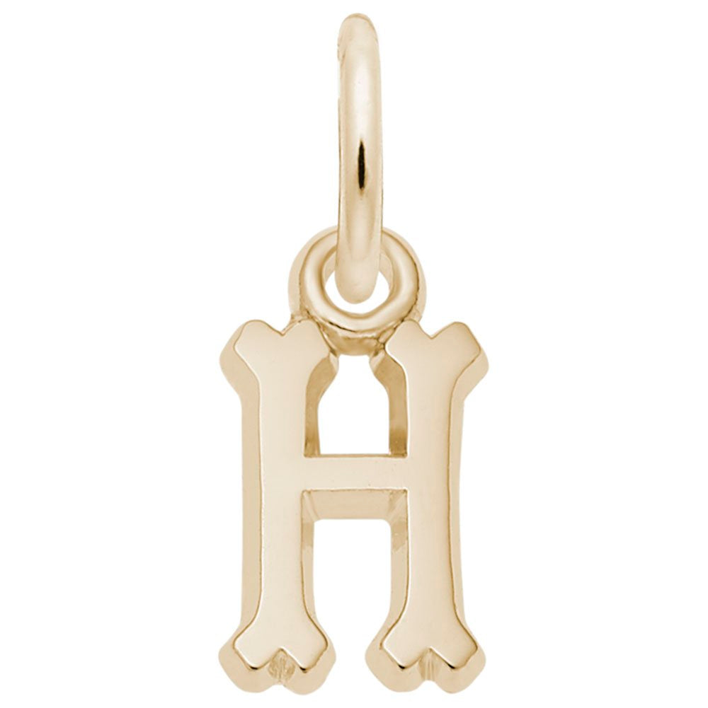 Small Serif Initial 'H' Charm - Elegant Personalized Jewelry 5420-008