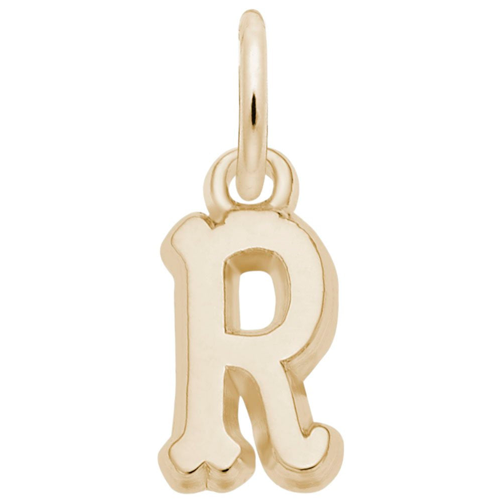Small Serif Initial 'R' Charm - Elegant Personalized Jewelry 5420-018