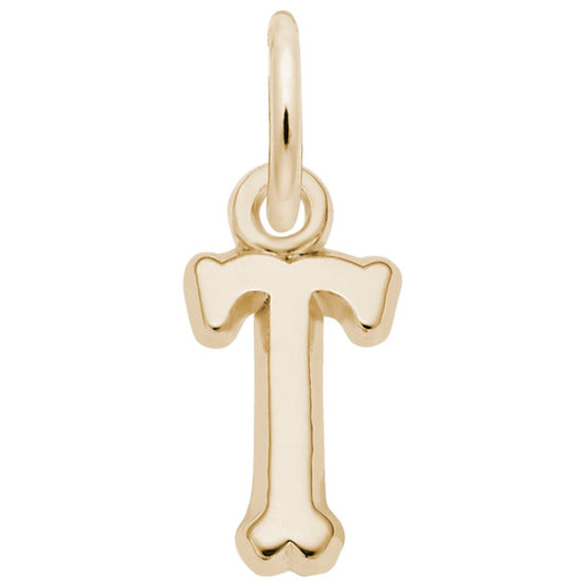 Small Serif Initial 'T' Charm - Elegant Personalized Jewelry 5420-020