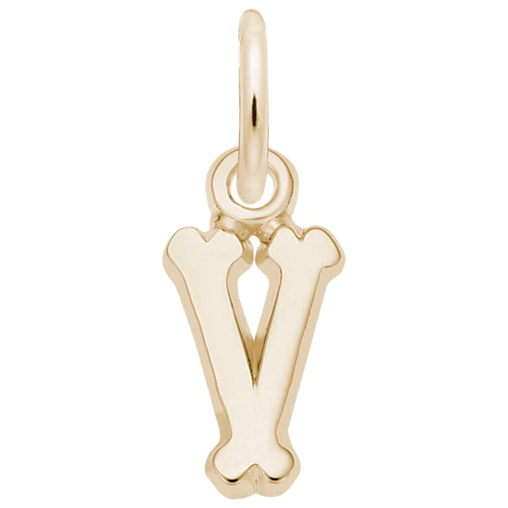Small Serif Initial V Charm - Elegant Personalized Jewelry 5420-022