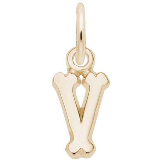 Small Serif Initial V Charm - Elegant Personalized Jewelry 5420-022