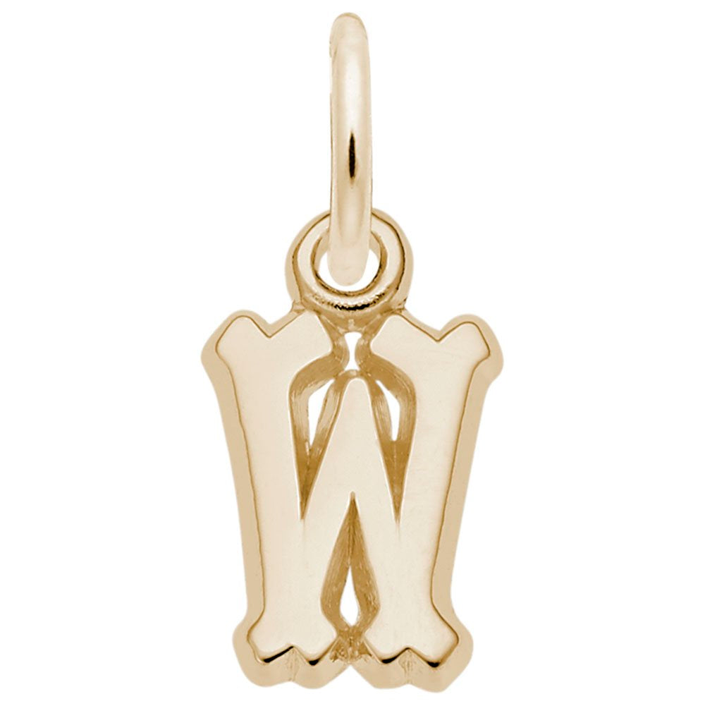 Small Serif Initial W Charm - Elegant Personalized Jewelry 5420-023