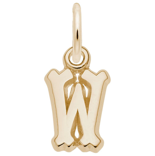 Small Serif Initial W Charm - Elegant Personalized Jewelry 5420-023