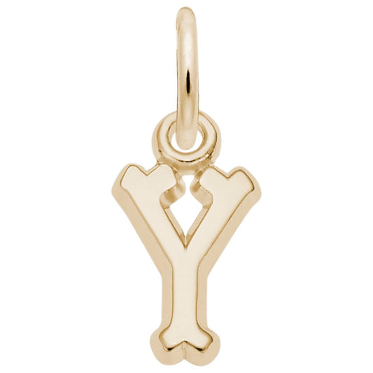 Small Serif Initial Y Charm - Elegant Personalized Jewelry Piece 5420-025
