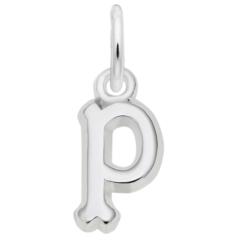 Small Serif Initial 'P' Charm - Elegant Personalized Jewelry 5420-016