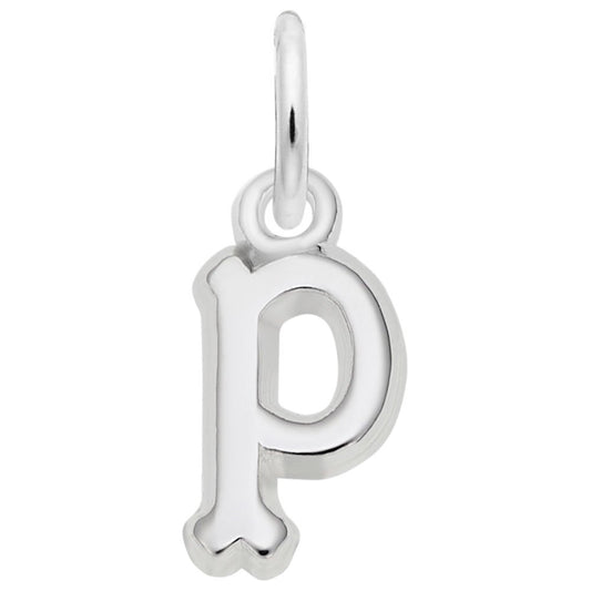 Small Serif Initial 'P' Charm - Elegant Personalized Jewelry 5420-016
