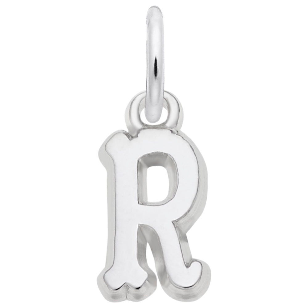 Small Serif Initial 'R' Charm - Elegant Personalized Jewelry 5420-018