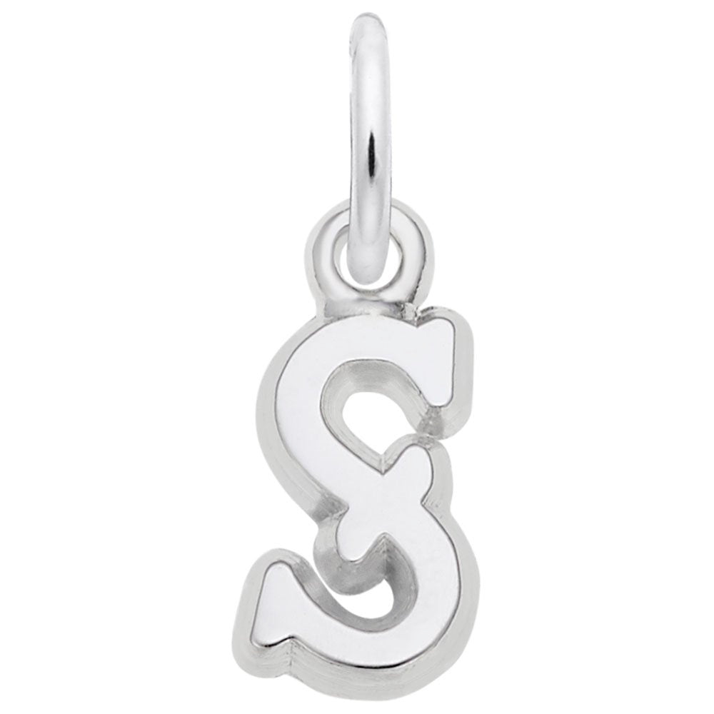 Small Serif Initial 'S' Charm - Elegant Personalized Jewelry 5420-019
