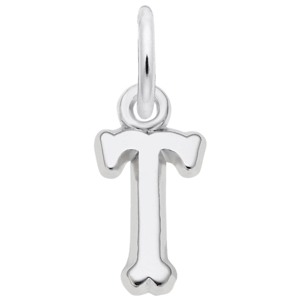 Small Serif Initial 'T' Charm - Elegant Personalized Jewelry 5420-020